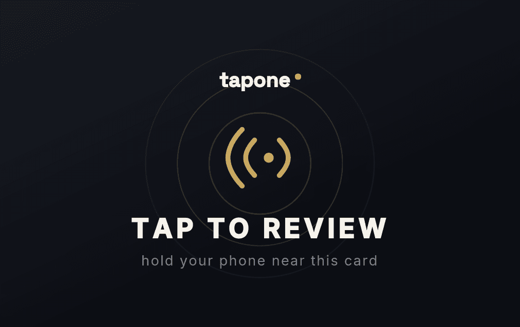 TapOne NFC Review Card Back